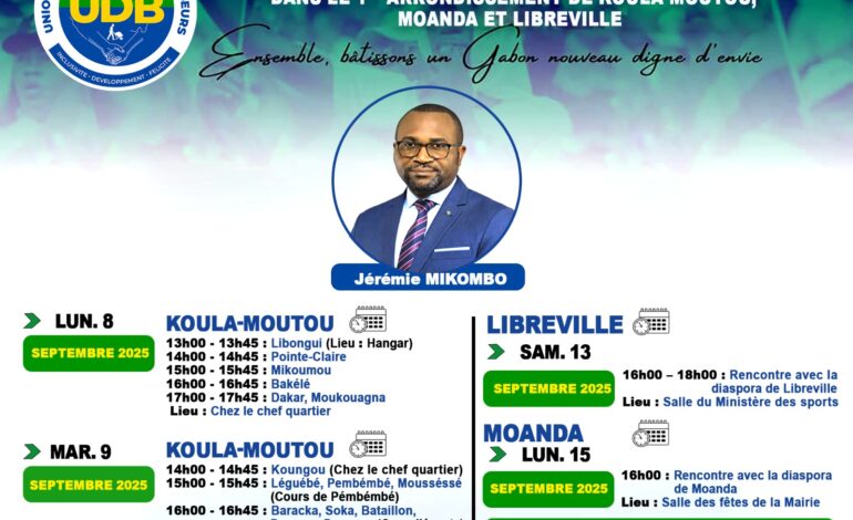 Koula-Moutou / UDB  : Jérémie Mikombo en tournée stratégique avant la campagne électorale