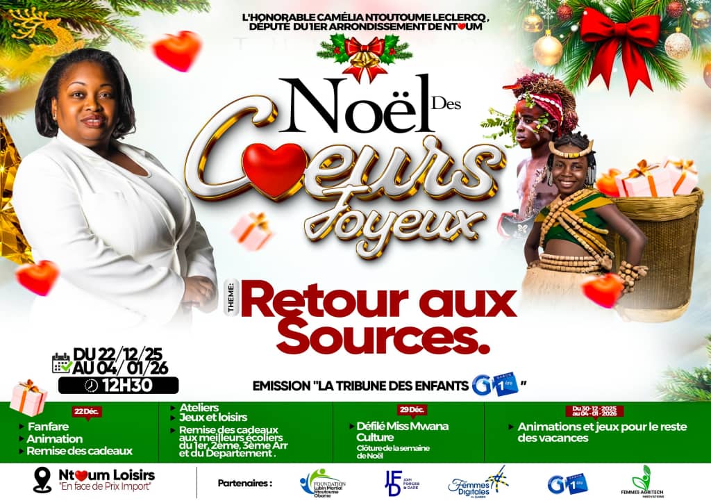 Ntoum : Camélia Ntoutoume Leclercq prépare l’« Arbre de Noël des Cœurs joyeux » pour plus de 5 000 enfants
