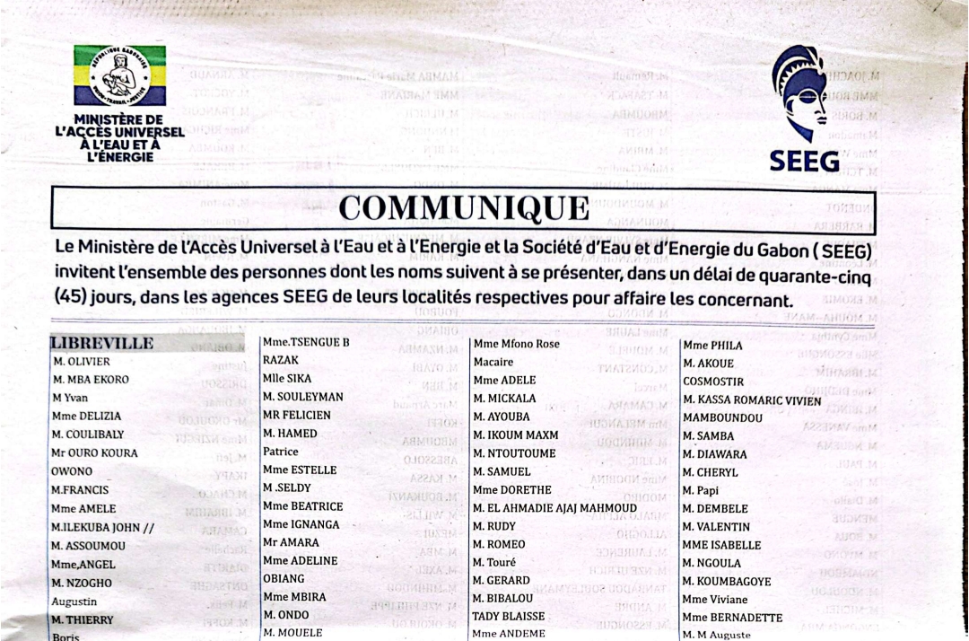 Fraude à l’électricité : À qui profite le flou autour des noms publiés par la SEEG ?