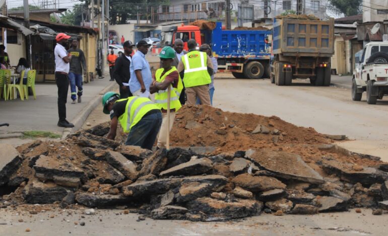 Libreville : Les travaux de réhabilitation de l’axe Sotega–Nkembo progressent